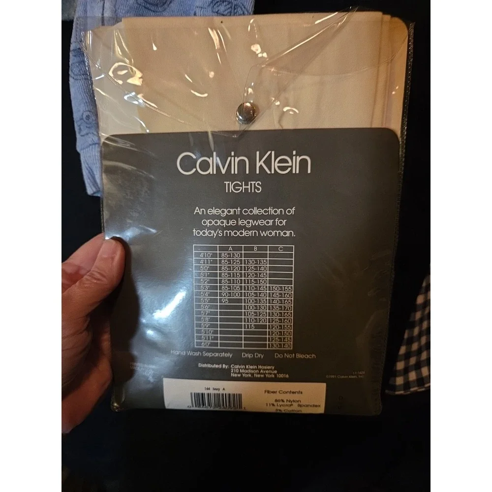 Calvin Klein VTG Bodyfit Matte Tights With Lycra Size A Ivory New‎ In Package